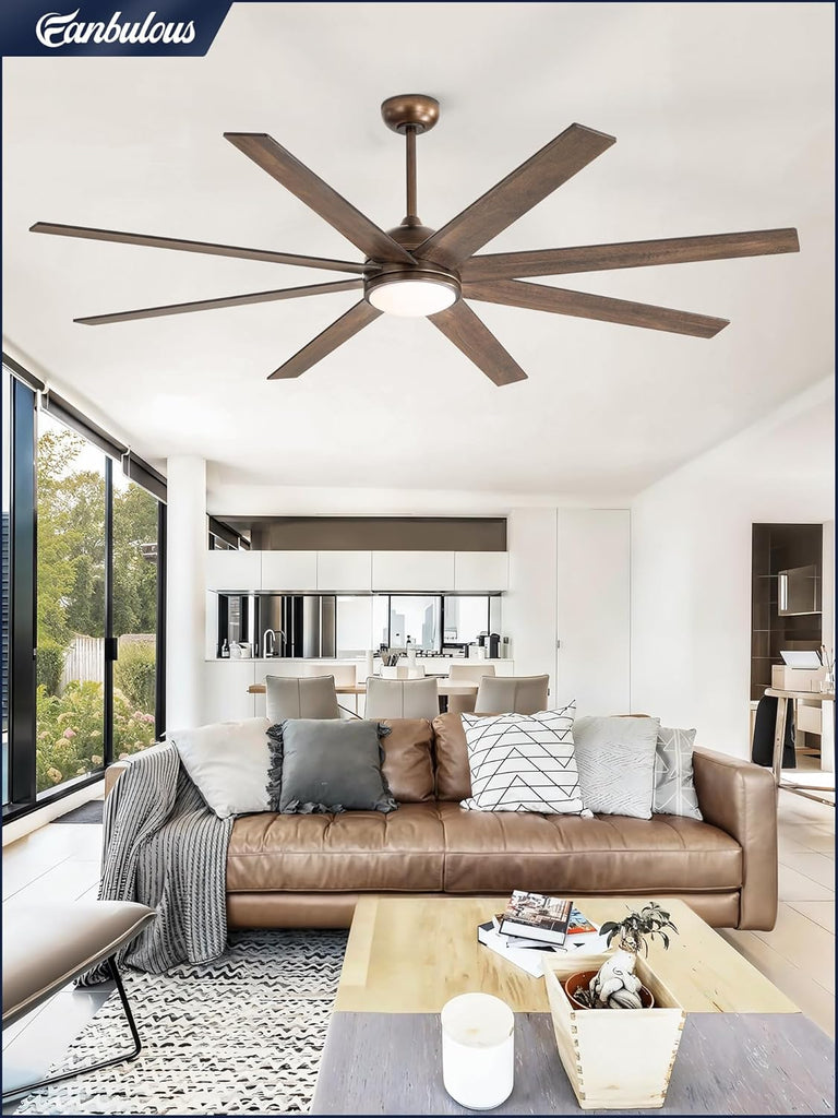 72" Ceiling Fan with LED Light and Remote - Antique Bronze