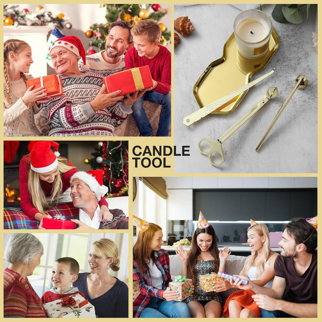 Candle Wick Trimmer, Candle Snuffer and Wick Dipper, Gold
