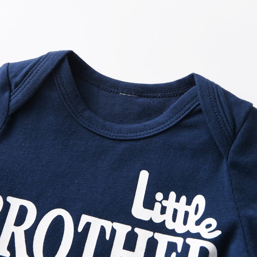 Newborn Infant Baby Boy Clothes Long Sleeve Little Brother Romper + Casual Pants + Hat 3PCS Outfits Set