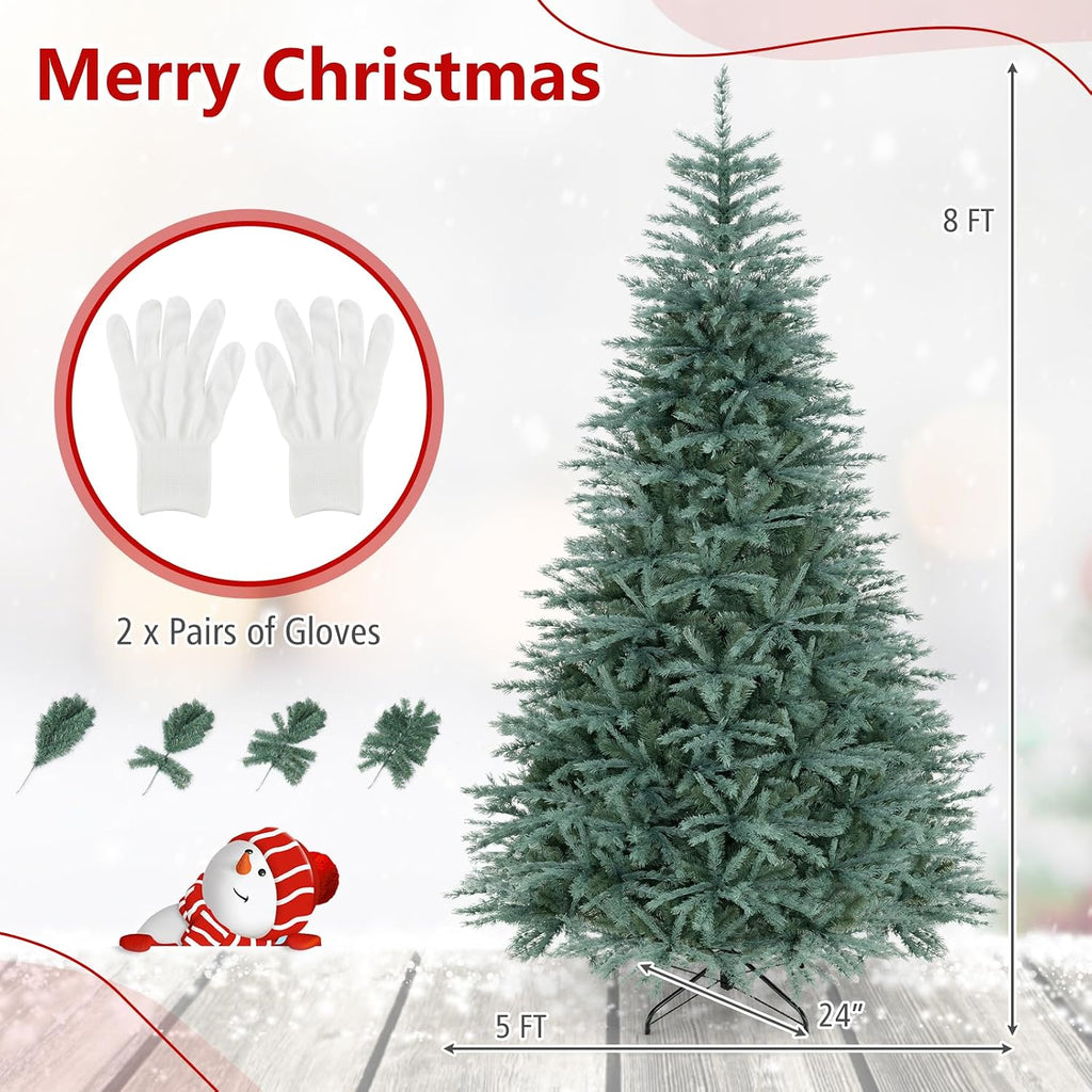 8ft Artificial Spruce Christmas Tree with 1765 Lush Branch Tip