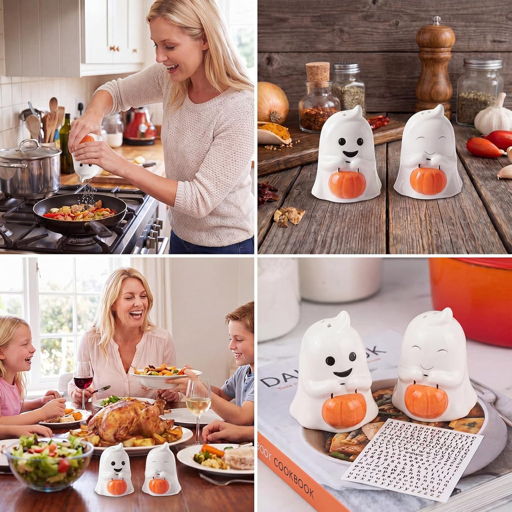 Halloween Ghost Salt and Pepper Shakers Set - Set of 2