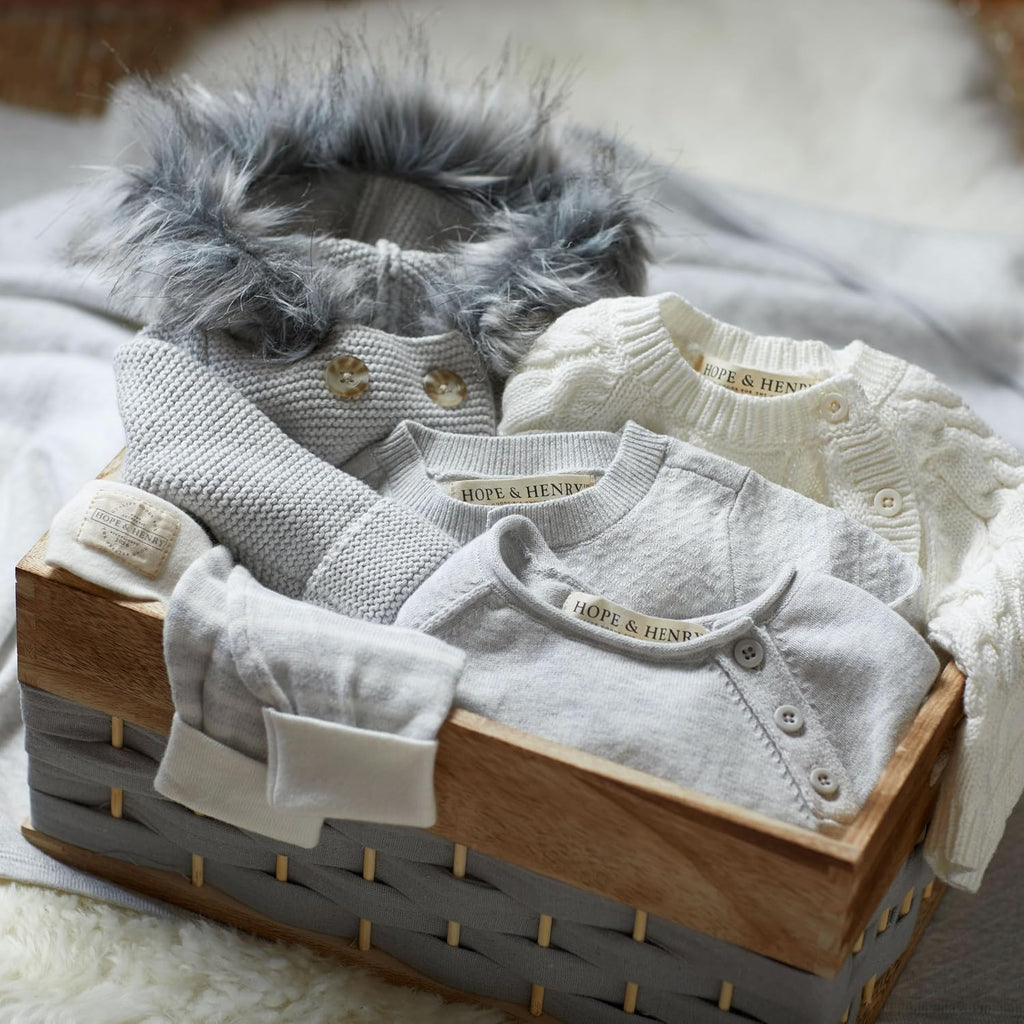 Layette Baby Long Sleeve Button Front Hooded Sweater