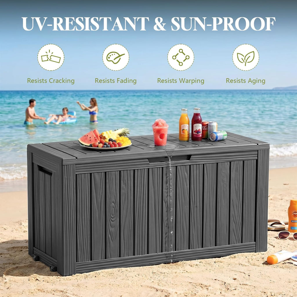 85 Gallon Package Delivery Boxes Secure Large Parcel Drop Storage Deck Box Outdoor Waterproof UV Resistant Resin