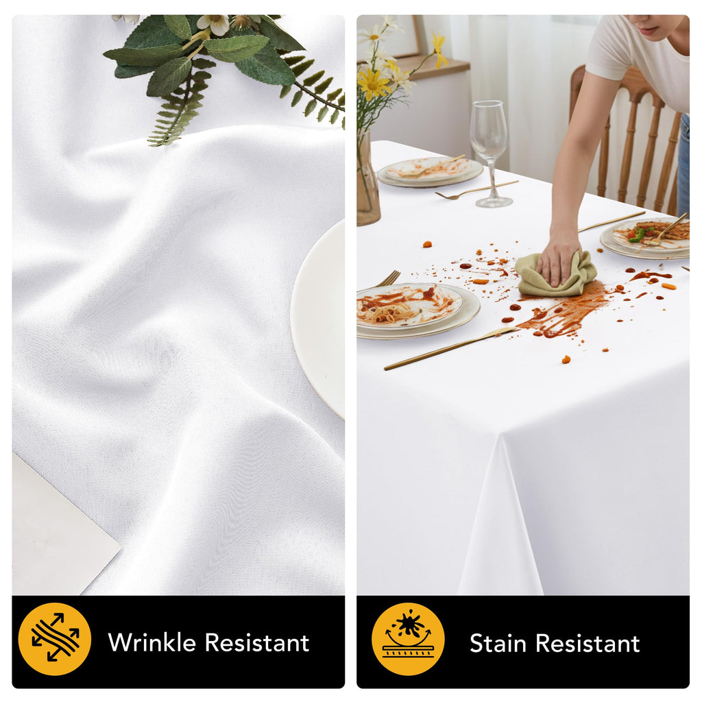 10-Pack White Tablecloths for Rectangle Tables, 60 x 120 Inches
