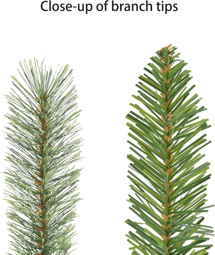 International 5-Piece Pre-Lit Artificial Christmas Décor Set Featuring 2 Trees, 1 Wreath, and 2 Garland