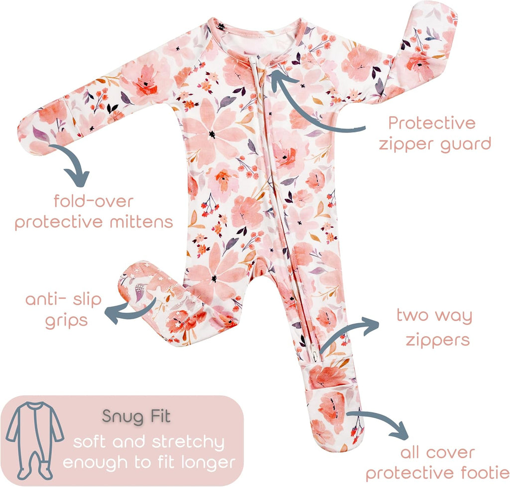 Footie Pajamas 2 Packs Viscose from Bamboo Sleepers