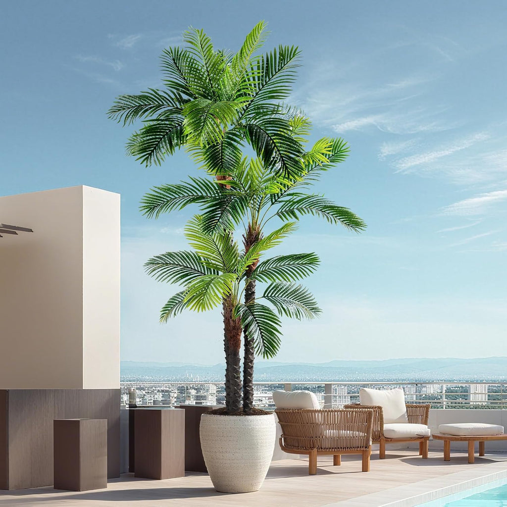 9.1FT Artificial Phoenix Palm Tree Artificial Plants Indoor Outdoor Large Faux Coconut Silk Palm Tree Tropical Fake