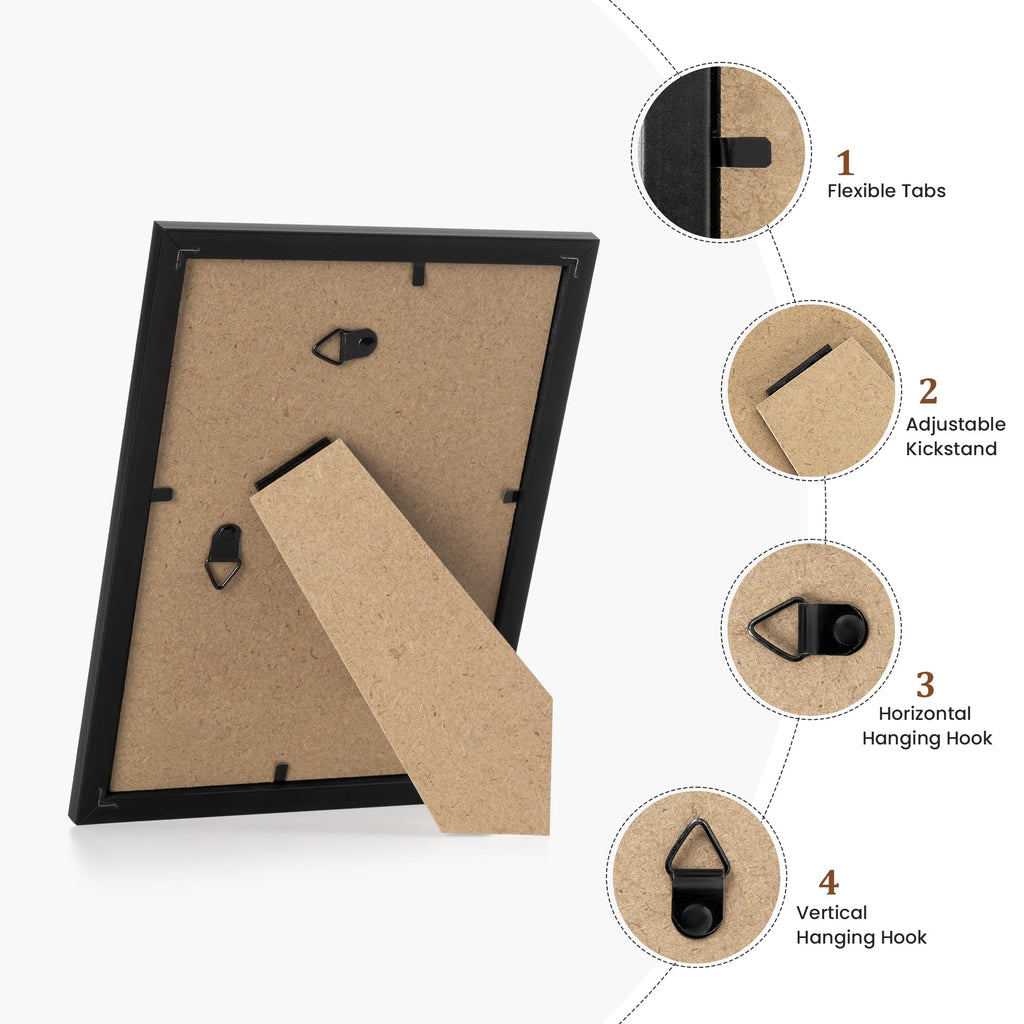 5x7 Picture Frame Set of 12, Photo Frames Display Pictures 5"x7", Black Picture Frames 5x7 Wall Gallery Collage Wall