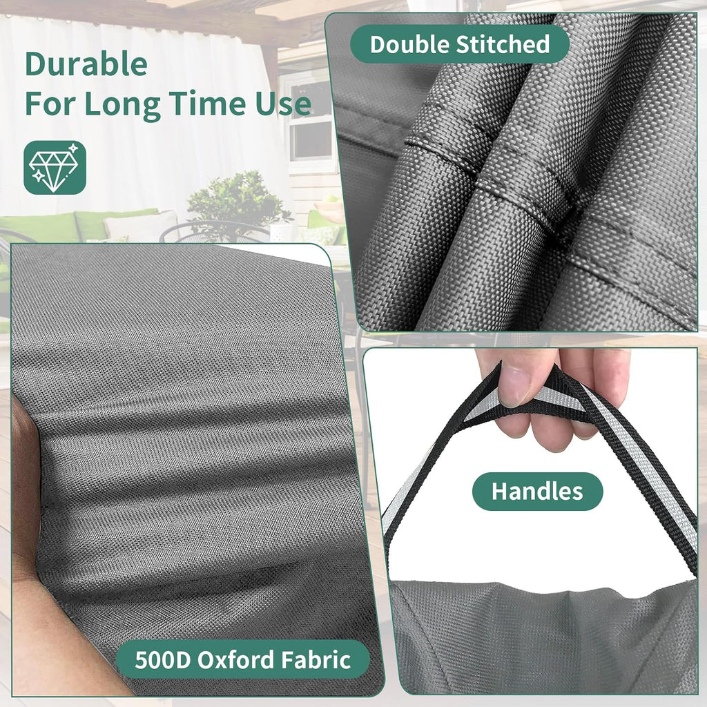 Round Patio Furniture Covers, 500D Heavy Duty Waterproof UV Resistant Cover for Round Outdoor Dining Table &