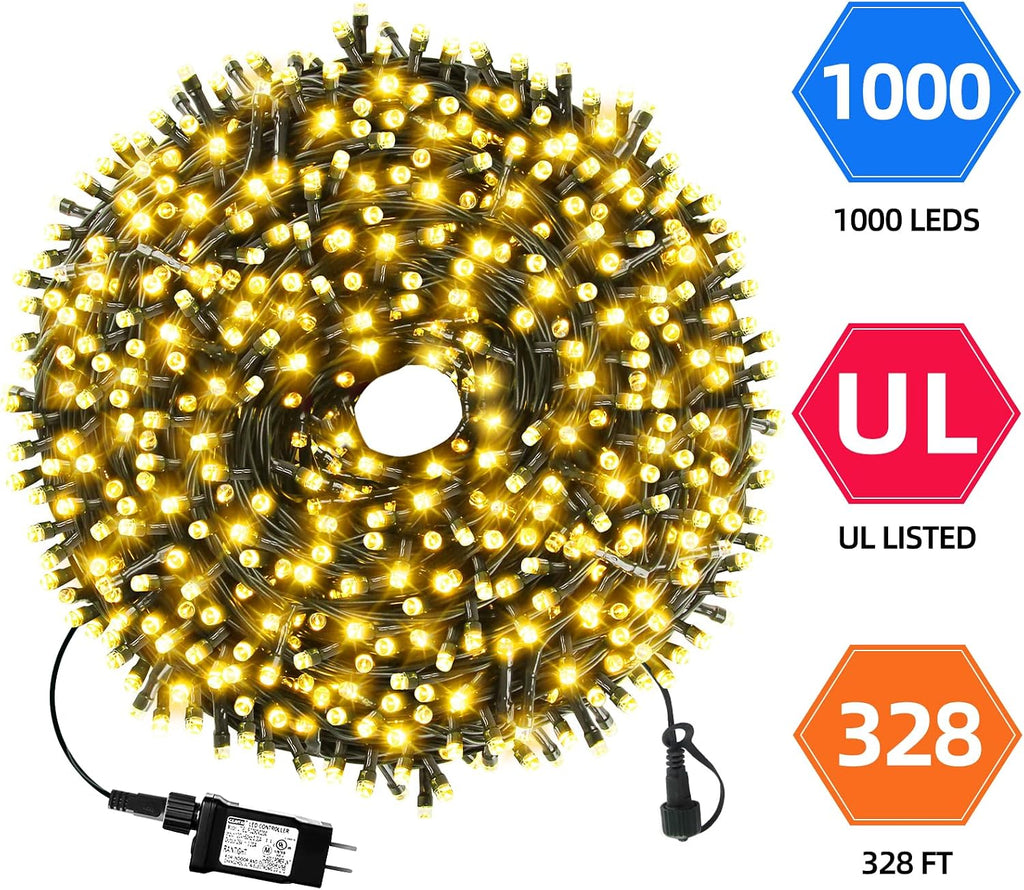 328FT 1000 LED Christmas Light Outdoor Indoor, Christmas Tree Light