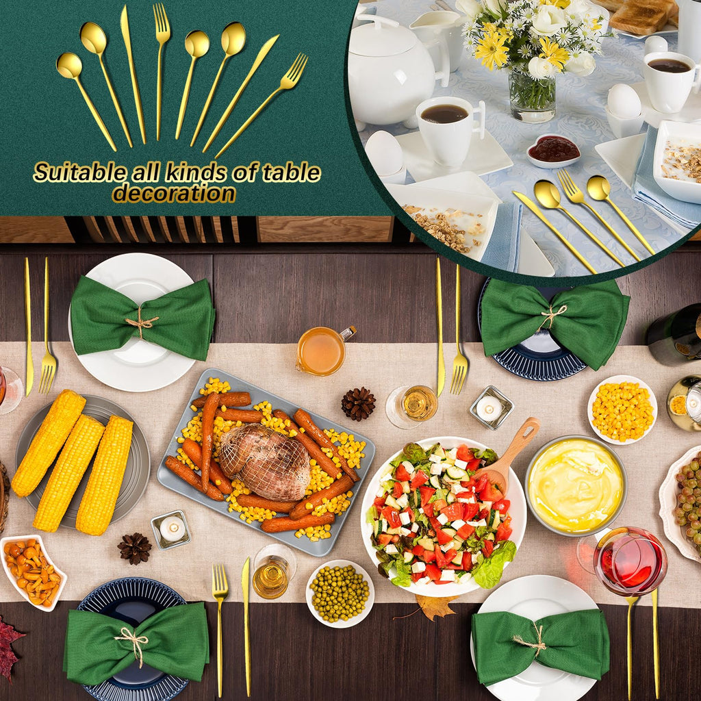 400 Pcs Gold Stainless Steel Silverware Flatware Set for 100 Guest