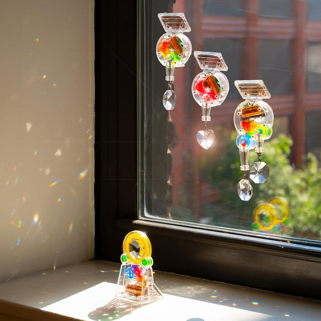 Solar Powered - Prism Suncatcher, Fun Home Window Decor - Unique Gift for Christmas & Birthdays - Heart Shaped
