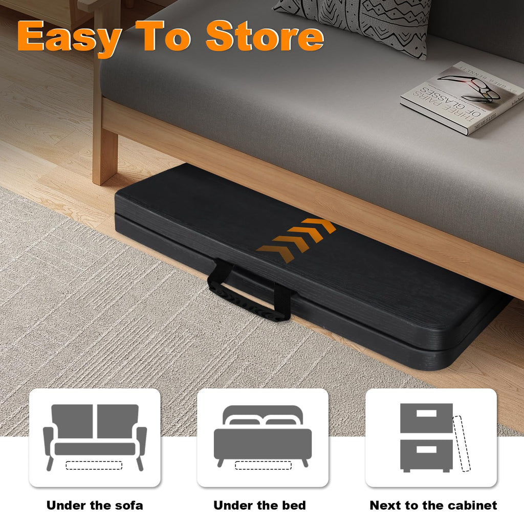 6ft Folding Table, Portable Heavy Duty Plastic Fold-in-Half Utility Table for Indoor/Outdoor Use, Dining, Camping