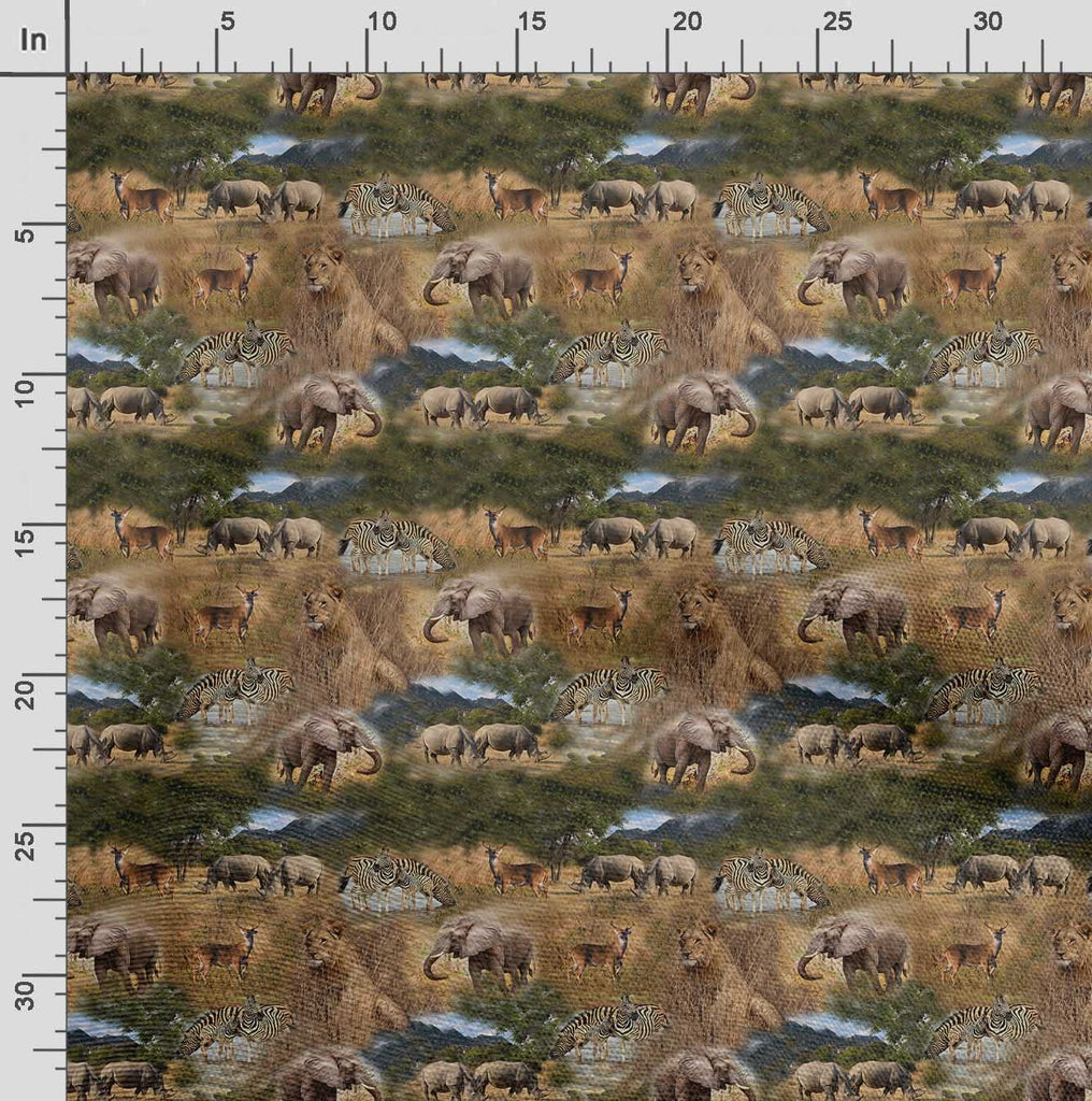 Silk Fabric Animals Print Fabric by Yard 42 Inch Wide
