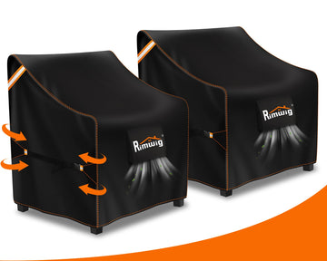 2 Pack, Waterproof Outdoor Furniture Covers, Heavy Duty Wicker Swivel Chair Covers for Garden Lawn 32" W x 37" D x