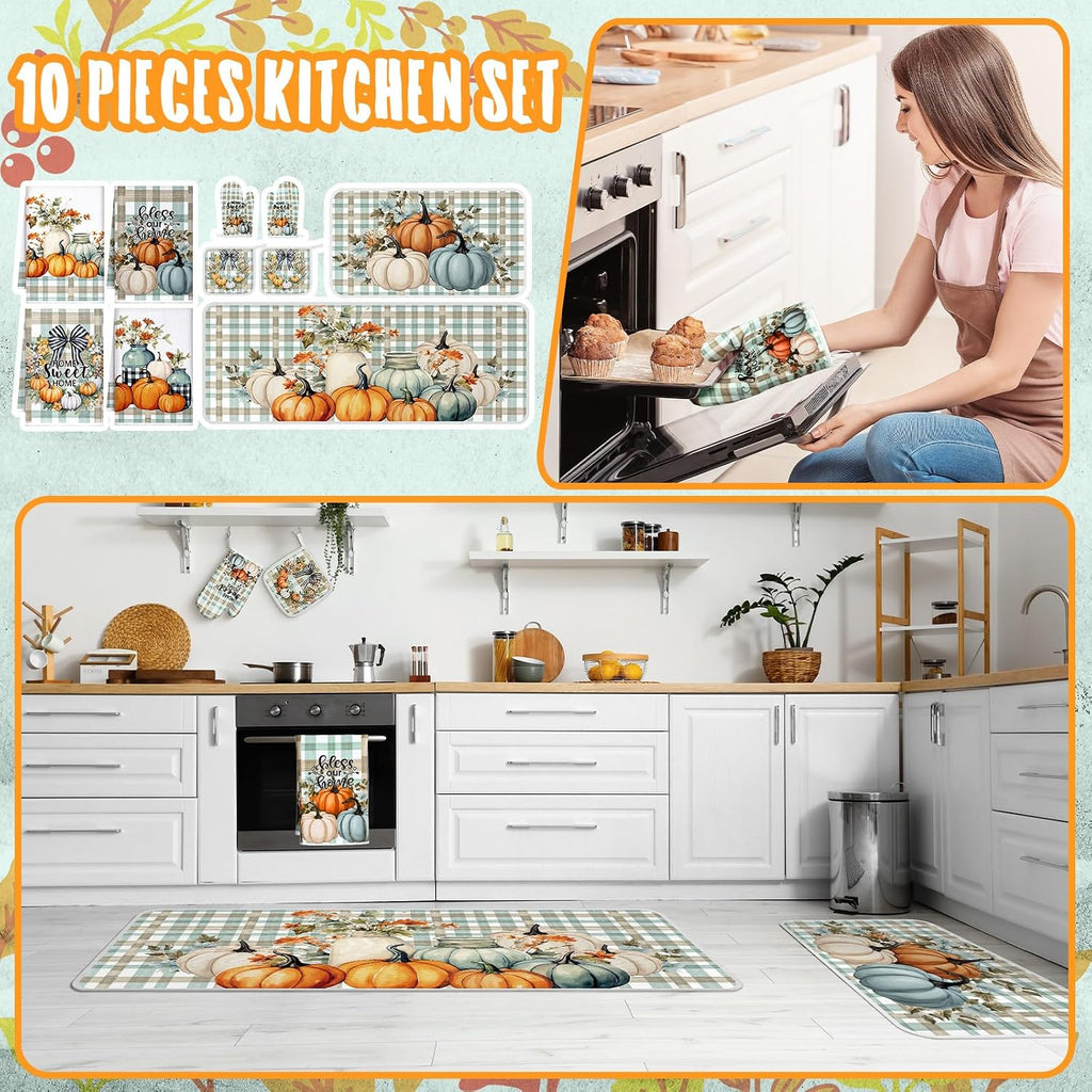 Fall Kitchen Decor Set Pumpkin Kitchen Accessories - Set of 10