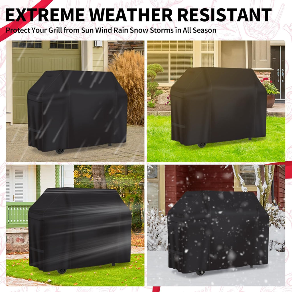 55 Inch Grill Cover - 600D Heavy Duty Waterproof and Weather Resistant BBQ Cover for Weber, Char Broil, Nexgrill