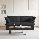 Modern Couch for Living Room, Love Seat Modular Sectional Sofa, Cushion Covers Removable, Comfy Convertible Sectional Couches, Two Corners Sofa for Living Room Bedroom Office Apartment (Black) A124-B0CLZJR2QS