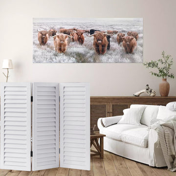 2.6ft White Short Room Divider, 3-Panel Folding