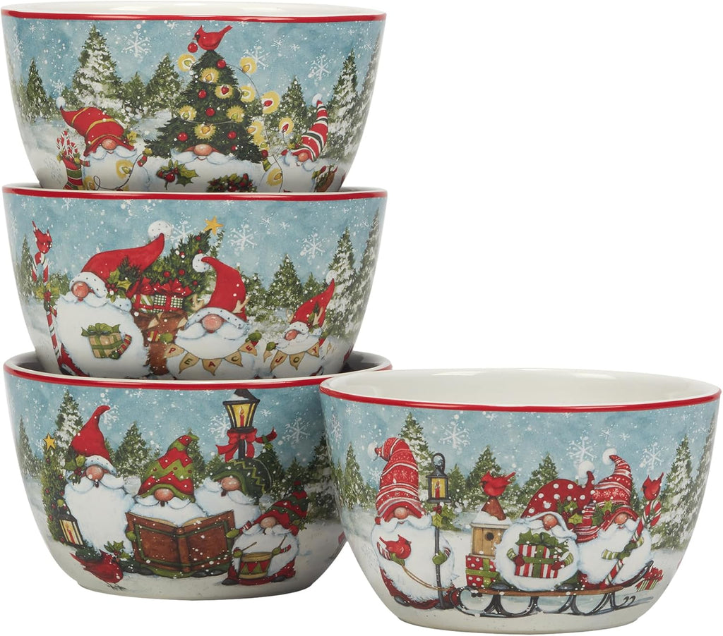 Christmas Gnomes 16 Piece Dinnerware Set, Service for 4