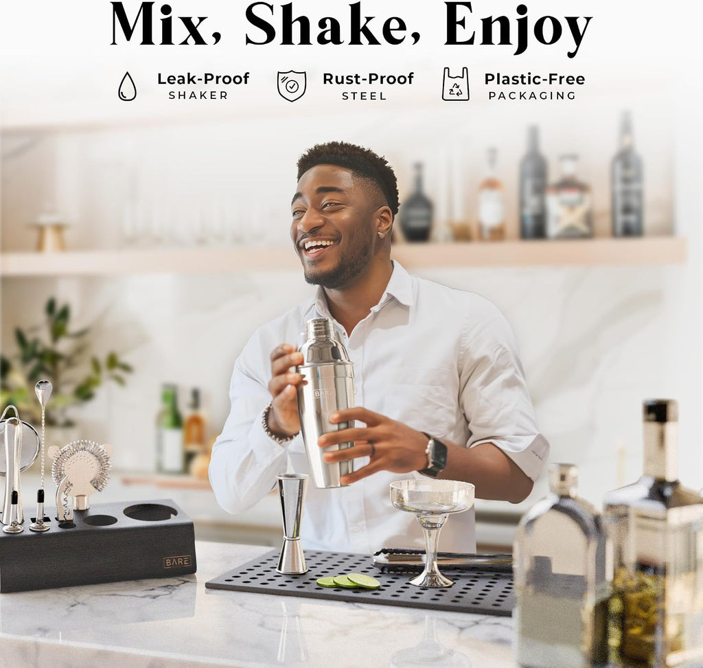 Mixology Bartender Kit Bar Set | 14-Piece Cocktail Shaker Set | Martini Barware Mixing Tools Bartending | Incl. 35 - Set of 14
