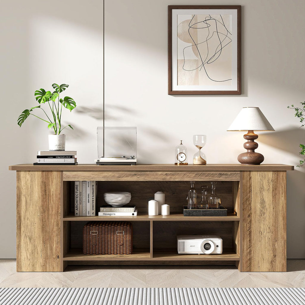Rustic Oak Wooden TV Stand for Televisions up to 60 Inch