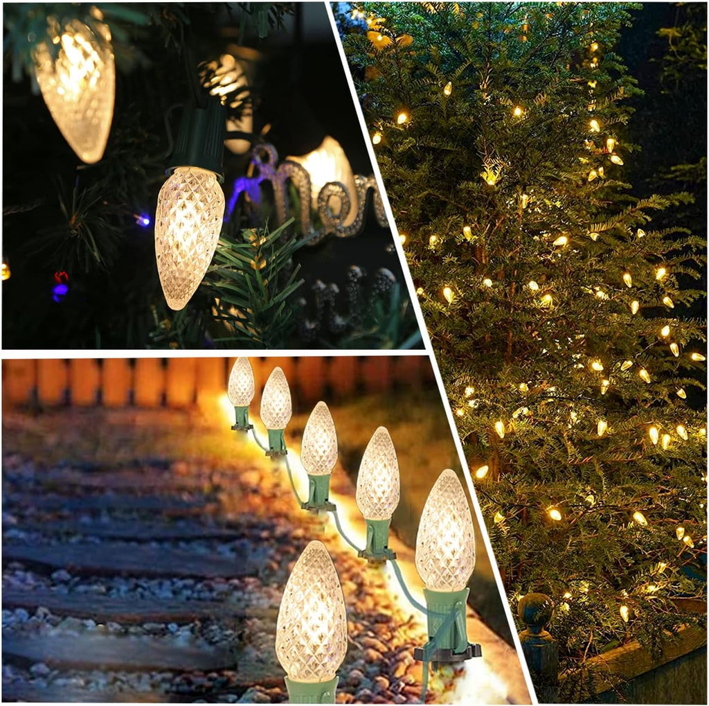 C9 Connectable String Lights, Warm White, 100 Feet, 100+4 Bulbs