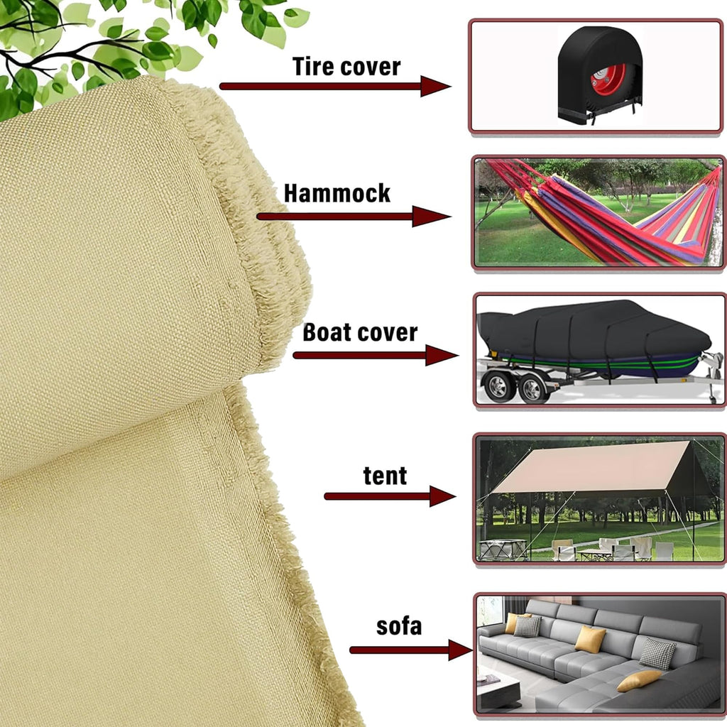 Fabric by The Yard, 58" W 600D Upholstery Polyester Material, Indoor Outdoor Water Resistant Fabric for Chair