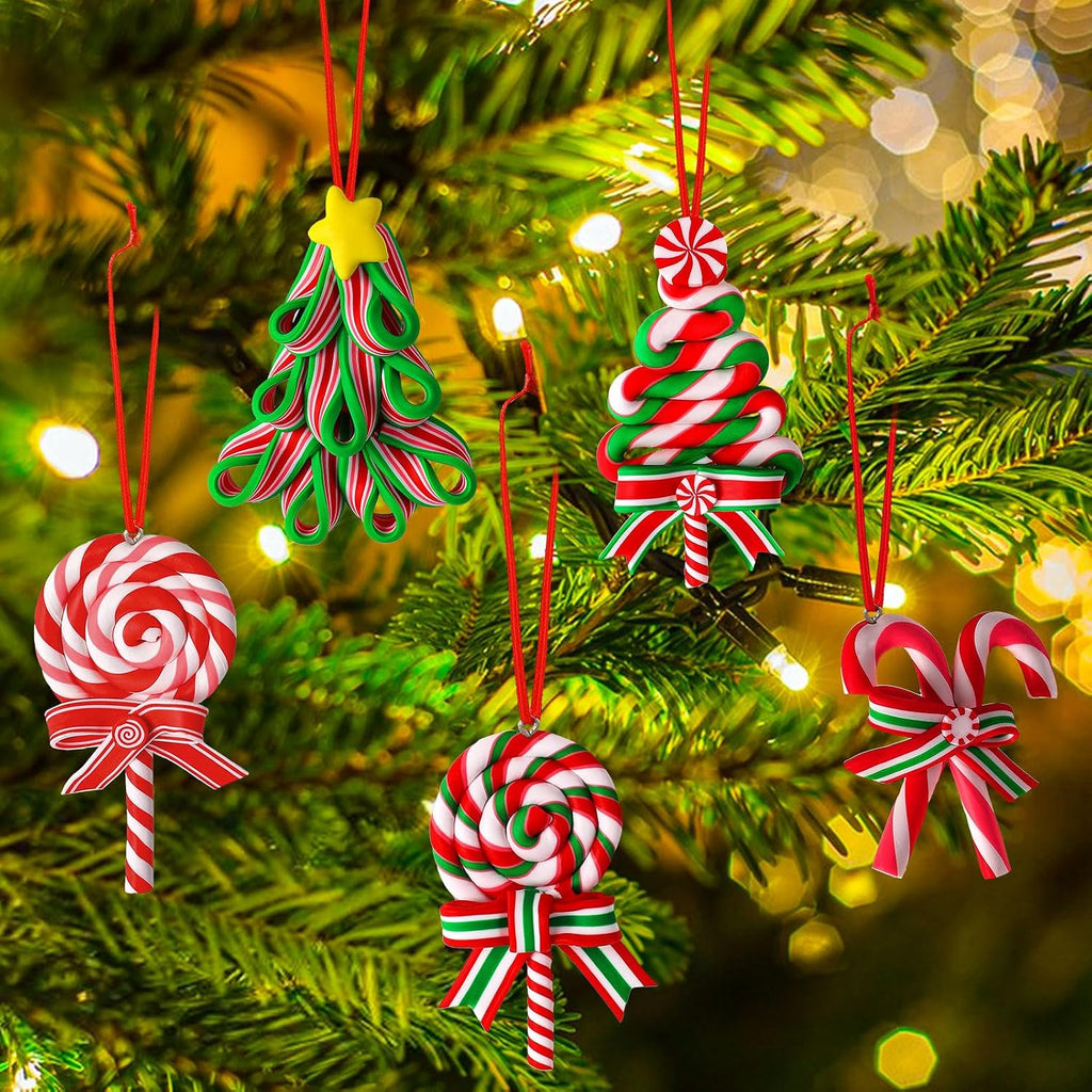 Christmas Lollipop Ornaments, Candy Christmas Tree Decorations - Set of 16