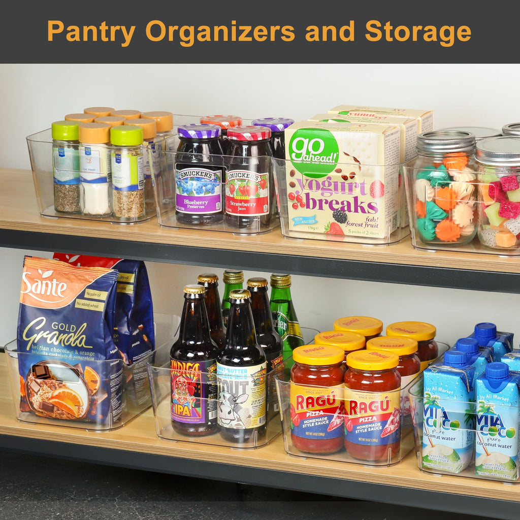 Pantry Organizers Storage, Clear Storage Organizer Bins 12 PACK