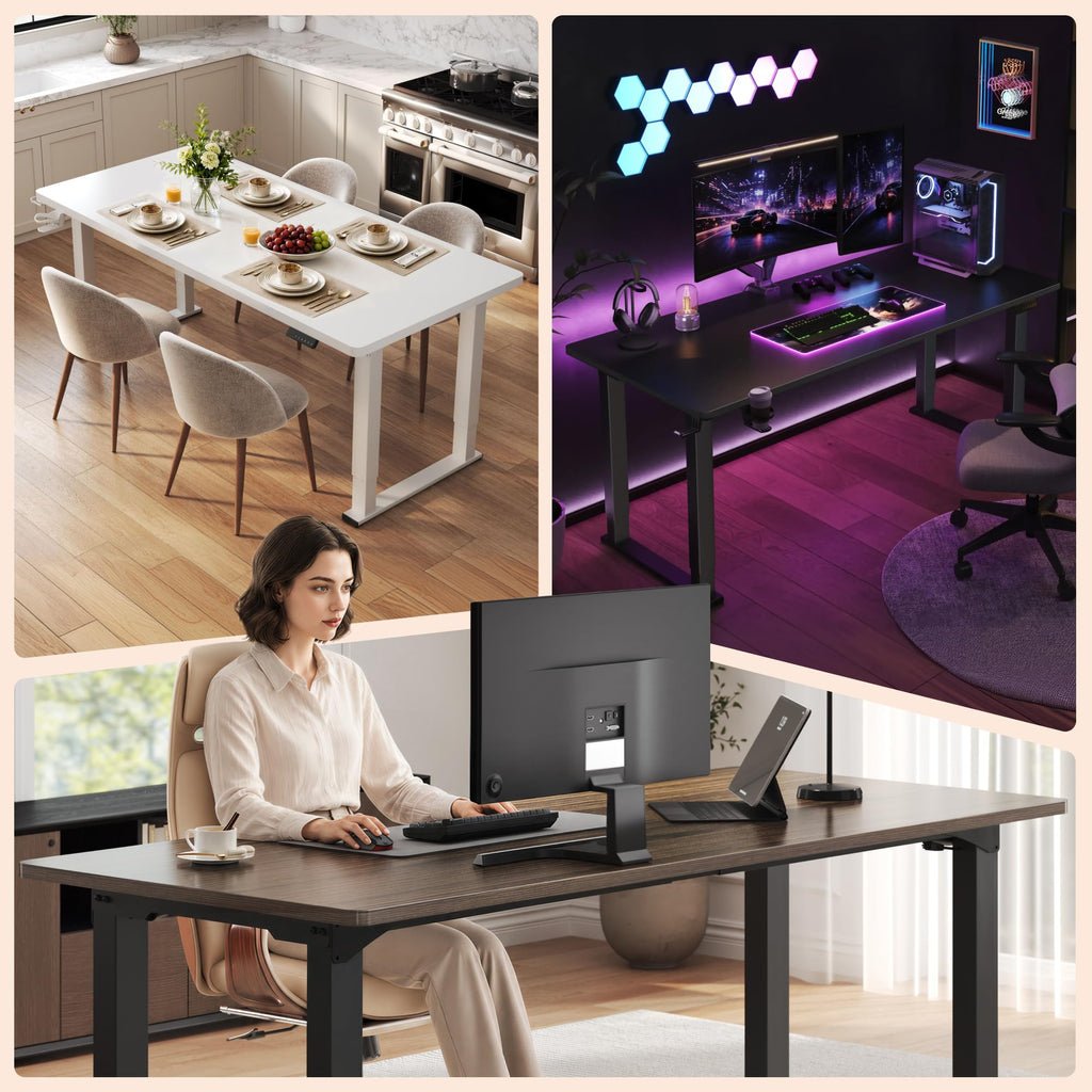 71x31'' Large 4 Leg Dual Motor White Standing Desk