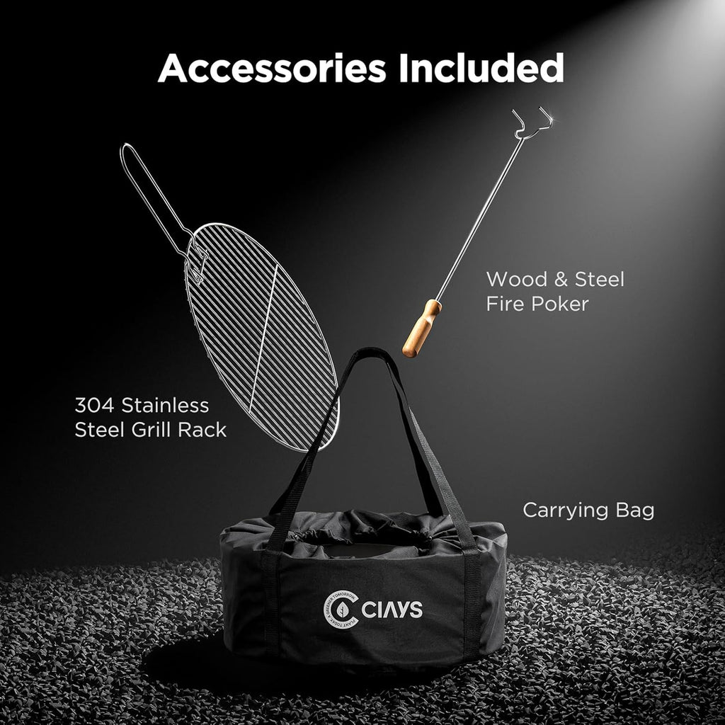 Smokeless Firepit, 19 Inch Fire Pit for Camping with Patented Technology