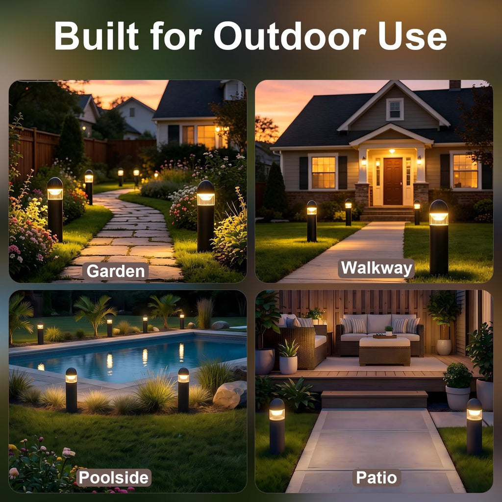 Low Voltage Landscape Lighting Aluminum LED Bollard Lights 2 Pack