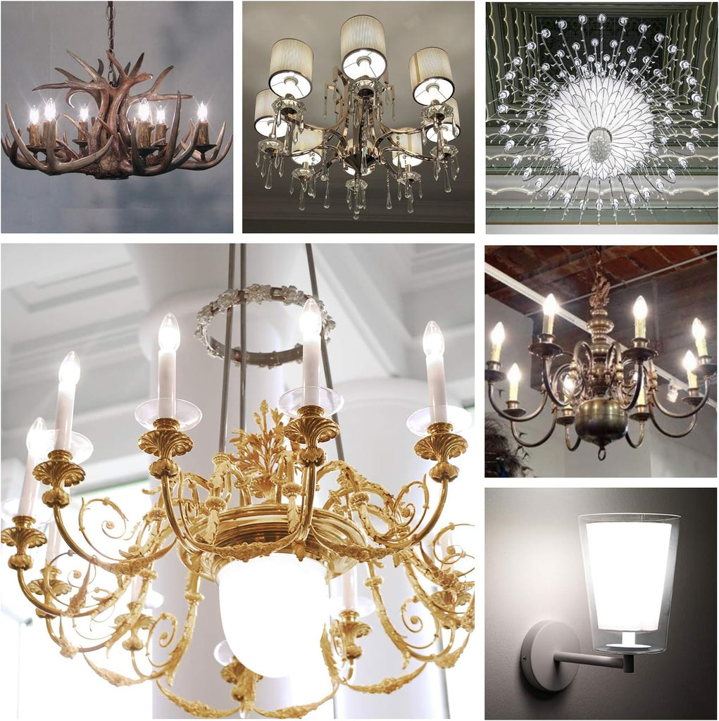 Candelabra Light Bulbs 40W Eq, 5000K Dimmable, E12 LED Bulb 12 PCS