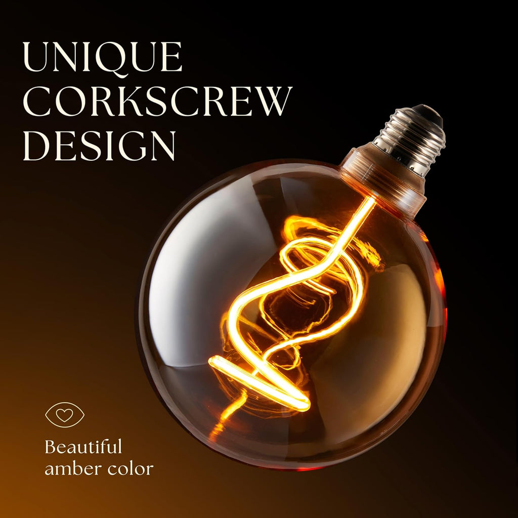 Decorative Oversized LED Filament Edison Light Bulb - 240 Lumen, 4.9W, Dimmable, 2000K Warm White, Medium E26 Base