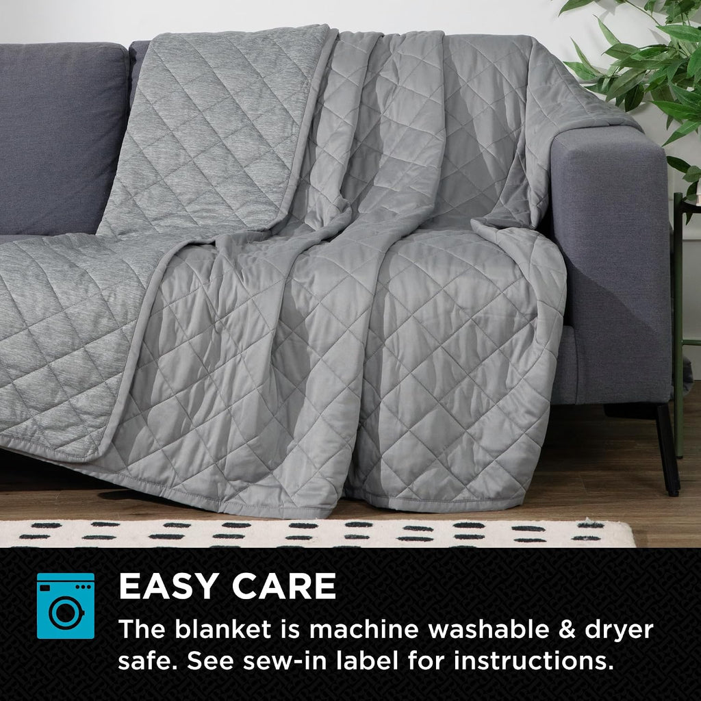 Cooling Blanket Queen Size - Cooling Down Alternative Blanket for Hot Sleepers, Reversible Cool Touch Fiber, Quilted