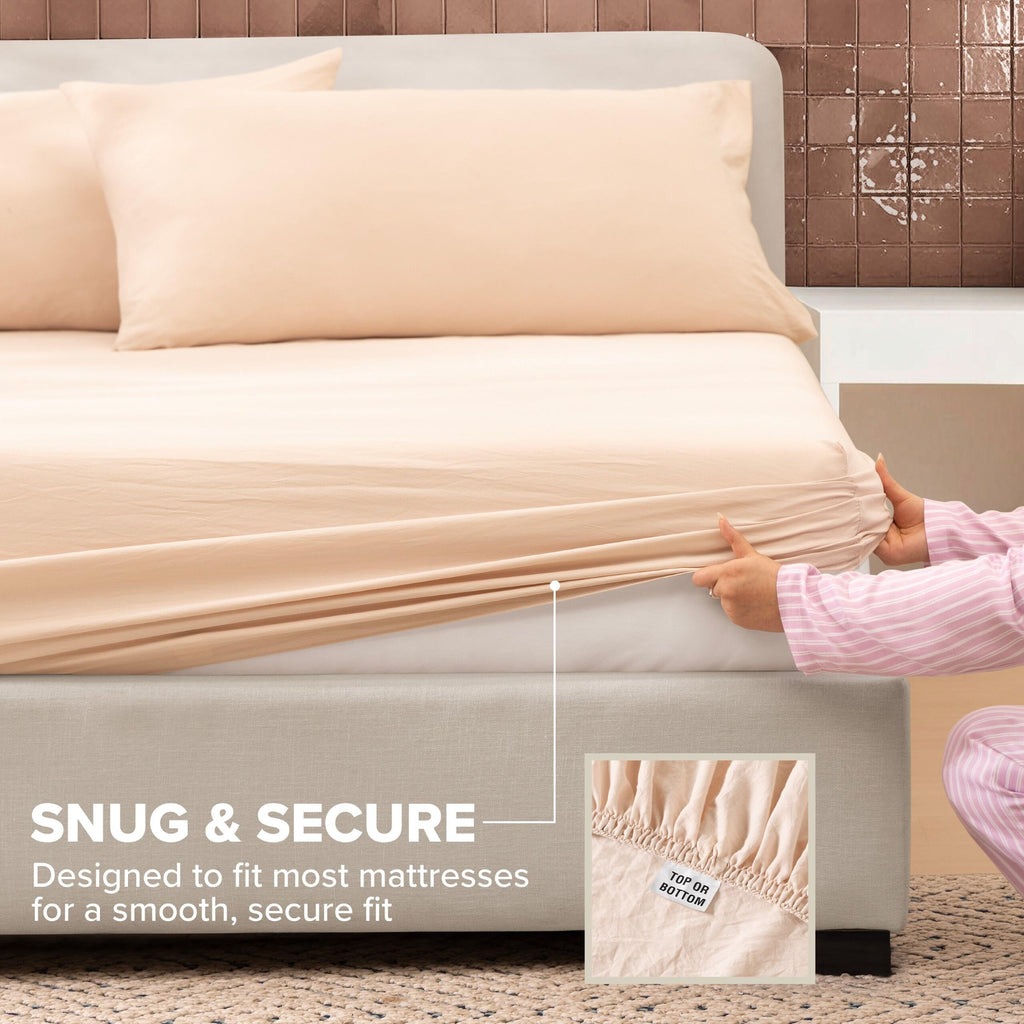 Devon Cal King Sheet Set, 4-Piece, Light Pink (Himalayan Salt)