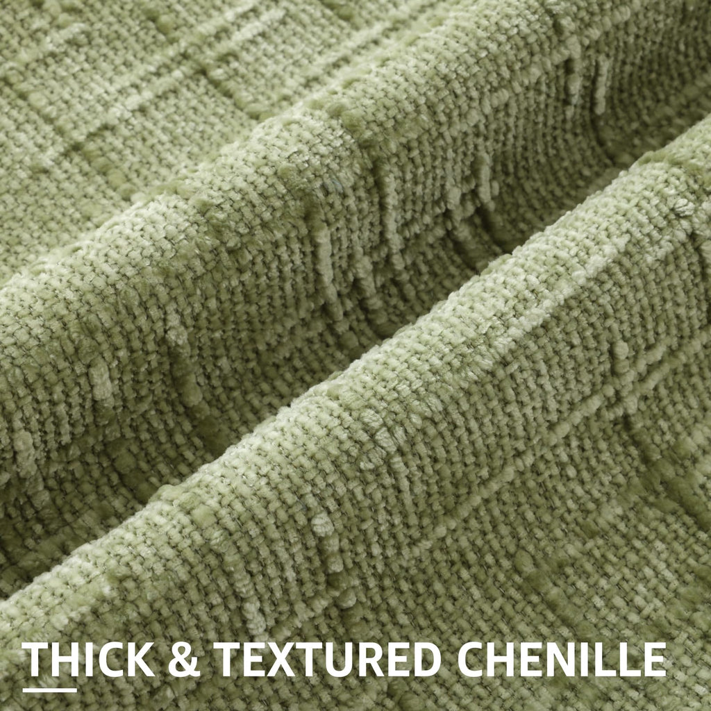 Textured Chenille Throw Pillow Covers 16x16 Set of 2 Sage Green