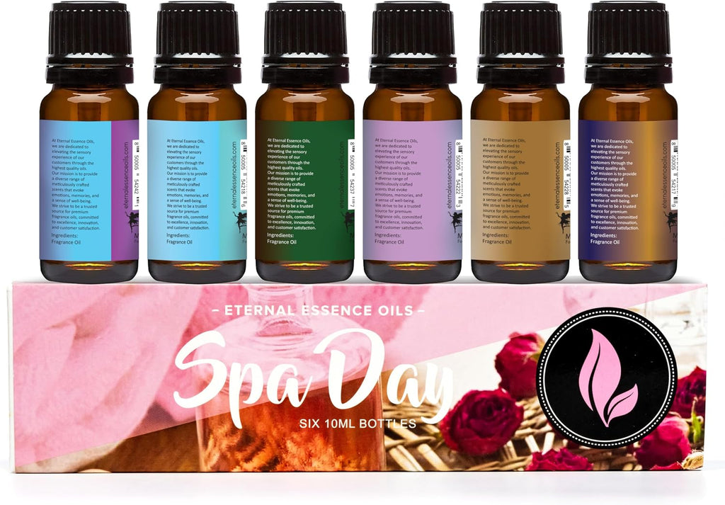 Spa Day Premium Fragrance Oils - Includes Lavender Breeze, Sweet Rain, Coconut Sandalwood, Black Fig & - Set of 6