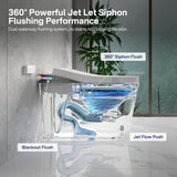 Eridanus One Piece Smart Toilet with Bidet Built in, Electric Bidets with Warm Water Sprayer and Air Dryer