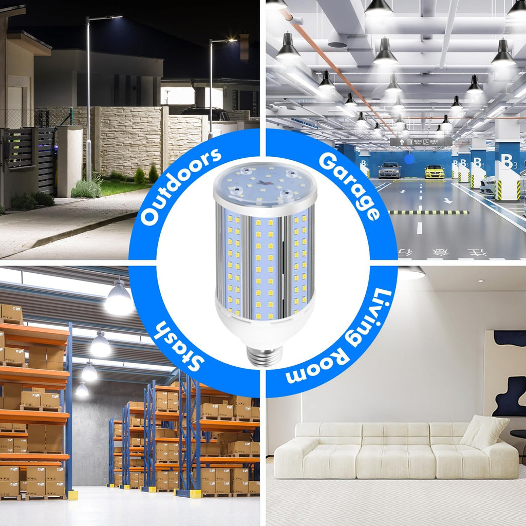 500W Equivalent Led Bulb 8750Lumen 60W 6000K Cool Daylight White E26/E27 Medium Base Led Corn Bulb for Outdoor Indoor