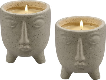 Resting Face Relief Candle 6 oz Sculptural Wax Decorative Accent Long Burning Aromatherapy Relaxation Home Decor