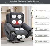 Big Man Power Lift Recliner for Elderly Adults 28 Inch Wide Seat, Oversized Recliner 400 lbs with Heat Massage