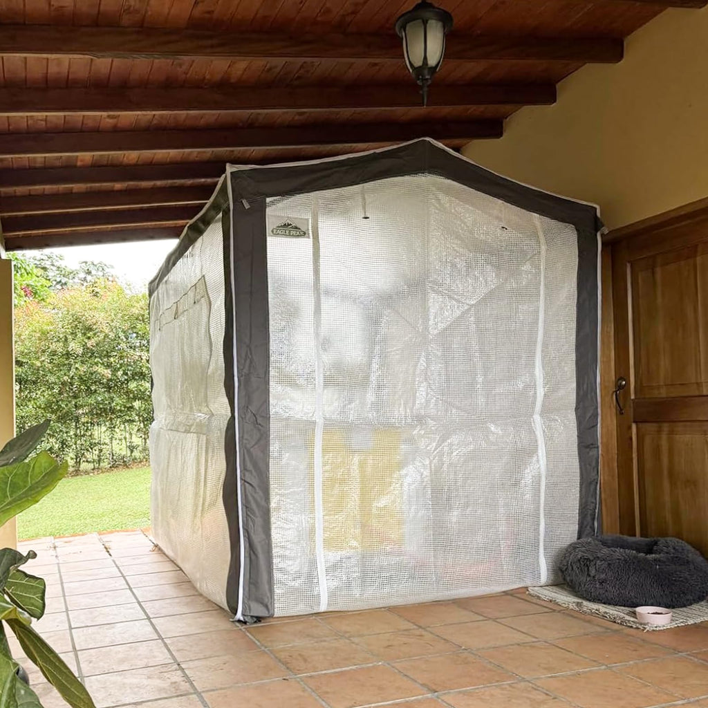 8x6 Walk in Pop Up Greenhouse, Gray/White