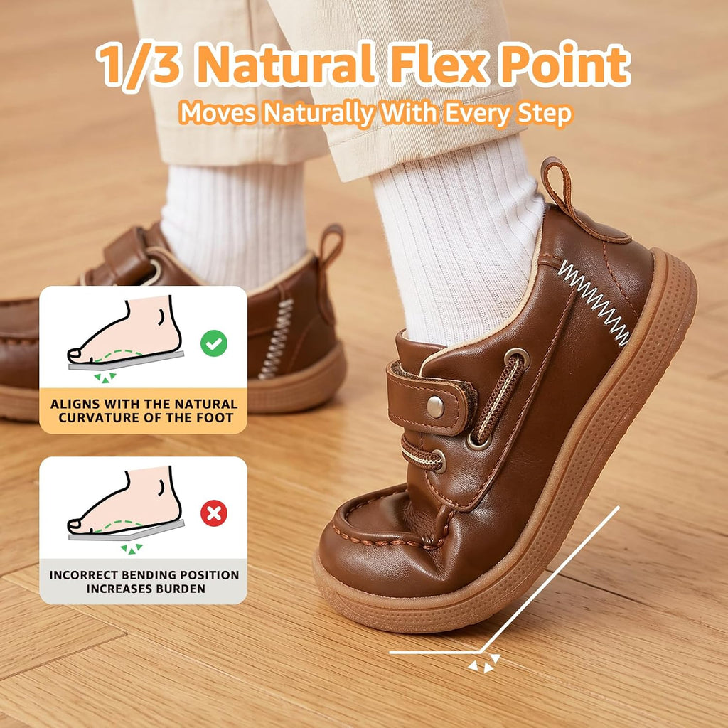 Toddler Dress Shoes Boys Wide Toe Box Loafers Boat for School Church