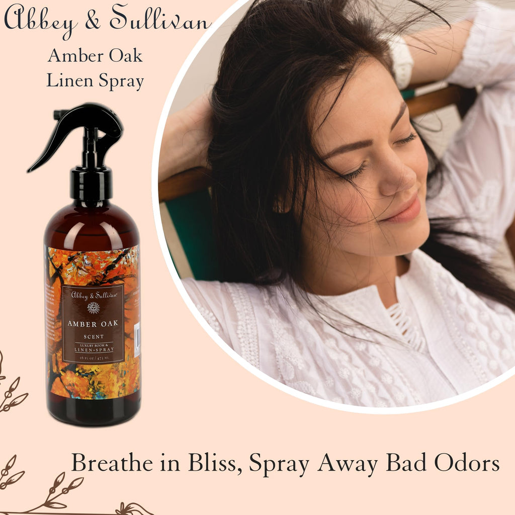 Odor Eliminating and Refreshing Linen and Room Spray, Amber Oak, 16 oz.