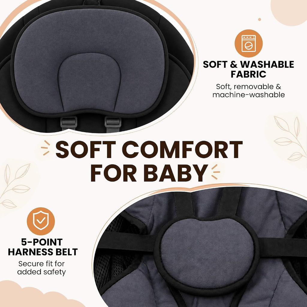 Electric Baby Swing for Infants Newborn with Bluetooth & Remote Control
