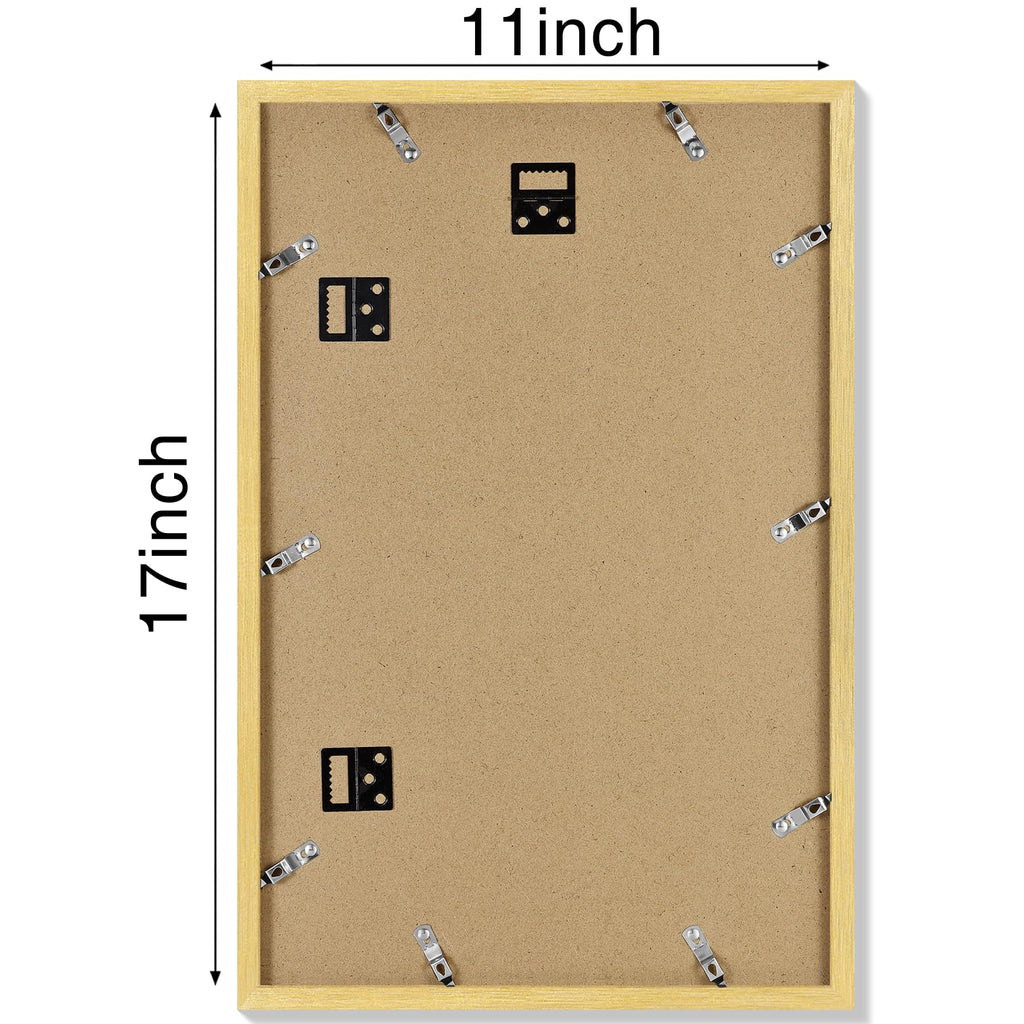 11x17 Picture Frame, Matted for 8x12 Photos, Gold