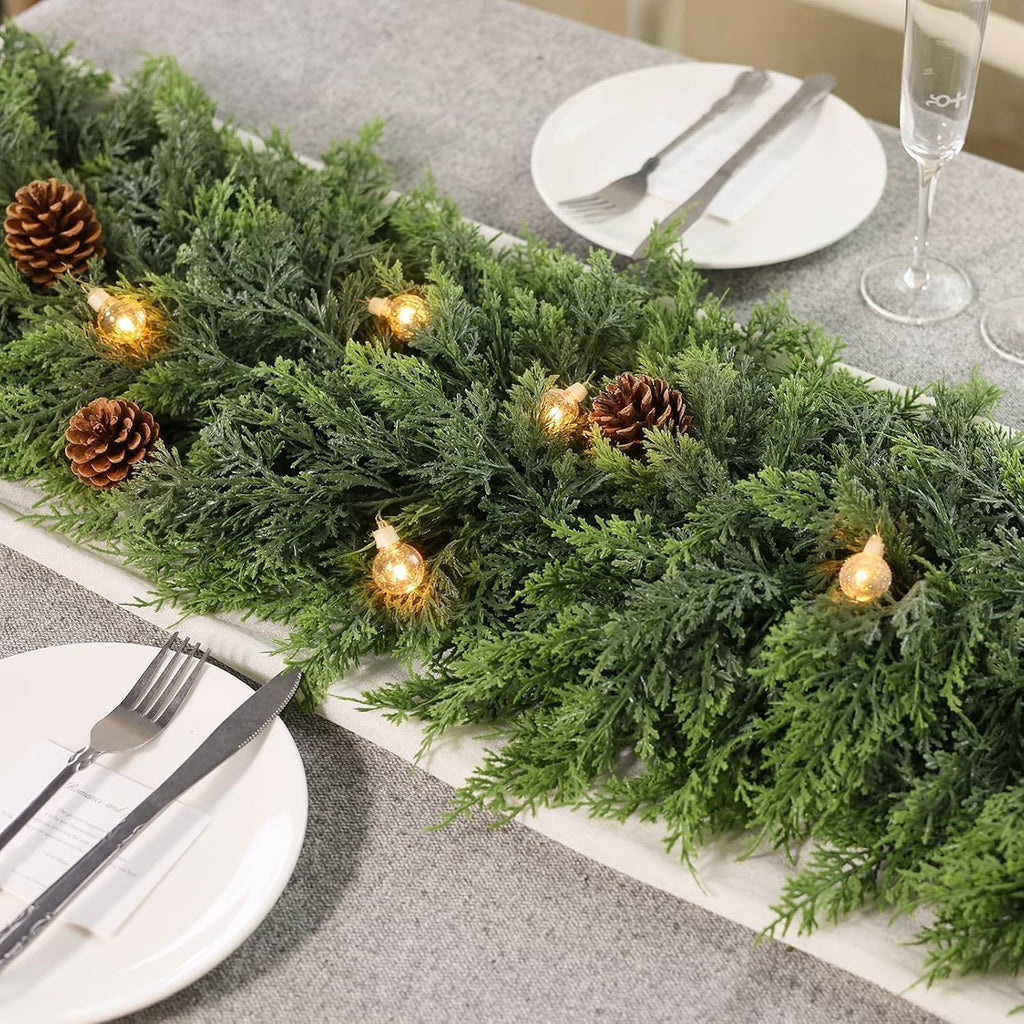 6FT 1Pcs Artificial Christmas Cedar Garlands Fireplace Decoration