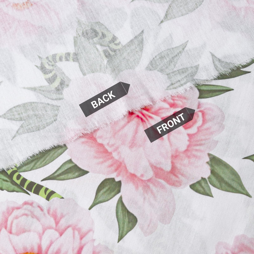 57.48" Wide Floral Printed Fabric by the Yard, Cotton Fabric for Sewing, DIY Crafting Fashion Design, Washable